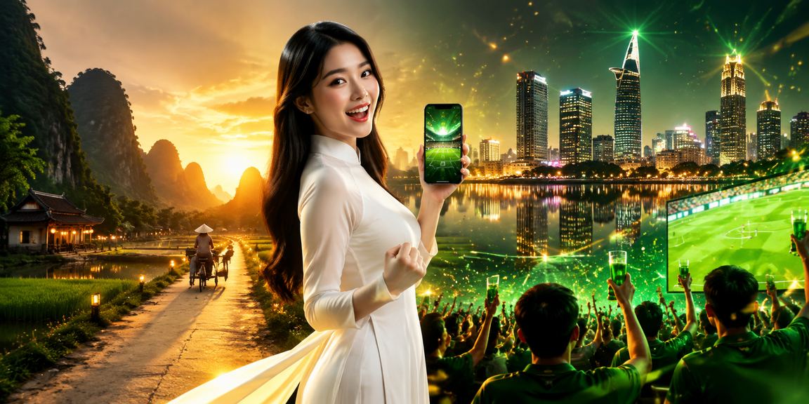 Phụ nữ mặc áo dài tại Ninh Bình xem và đặt cược bóng đá trực tuyến trên điện thoại